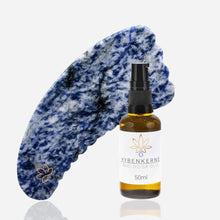 Indlæs billede til gallerivisning Body Gua Sha Kit - Blue Jasper - vælg selv olie! Gua-sha.dk