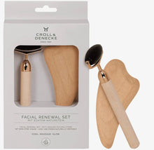 Indlæs billede til gallerivisning Obsidian Ansigtsrulle & Gua Sha i Bøgetræ – Naturligt Skønhedssæt Gua-sha.dk