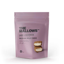 Indlæs billede til gallerivisning The Mallows skumfiduser med lakrids og belgisk mælke chokolade - 90 g Gua-sha.dk
