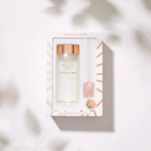 Indlæs billede til gallerivisning Crystallove drikkeflaske med Rosakvarts Krystal & Sugerør · 400 ml Gua-sha.dk