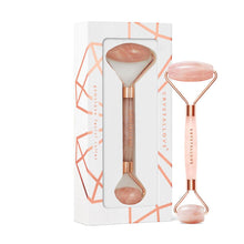 Indlæs billede til gallerivisning Crystallove Faceroller - Rosakvarts / Rosegold Faceroller Gua-sha.dk