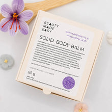 Indlæs billede til gallerivisning Beauty Made Easy Solid Body Balm 85g – med Safranolie &amp; Hyaluronsyre
