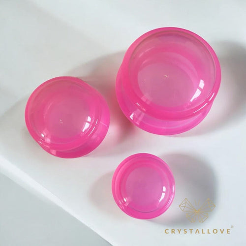 Cuppingsæt til kroppen fra Crystallove - pink cupping sæt Gua-sha.dk