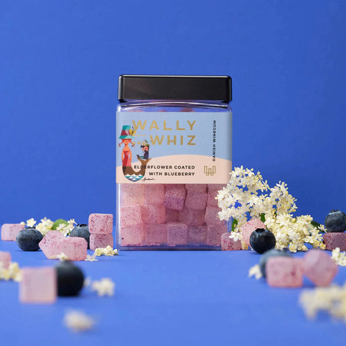 Wally & Whiz vingummi - Hyldeblomst med blåbær, 240g - Little Mermaid Gua-sha.dk