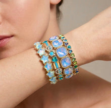 Indlæs billede til gallerivisning Elastik armbånd med sten - multi blå
