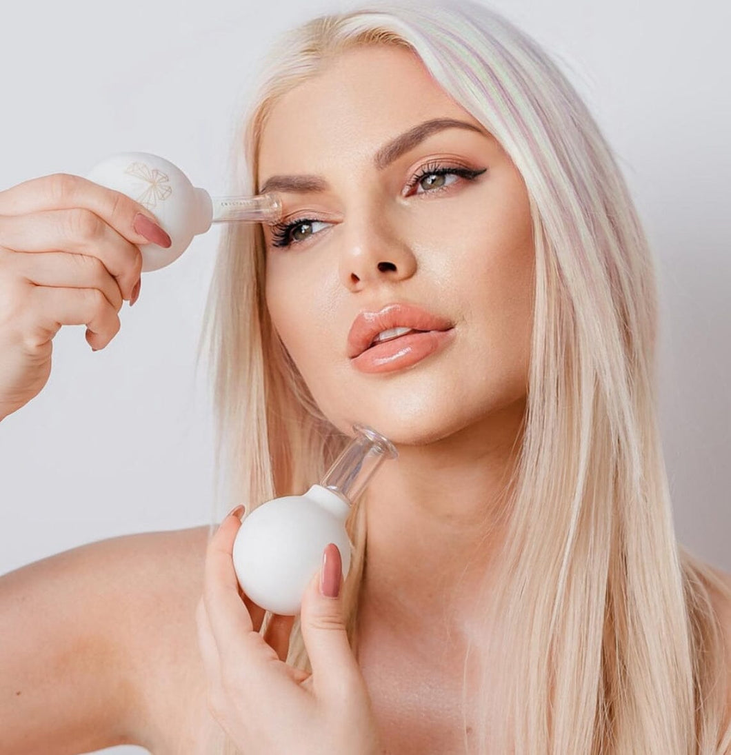 Crystallove Glas cupping sæt - til ansigt og nakke Gua-sha.dk