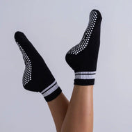 Reformer strømper - sort med hvide striber Gua-sha.dk