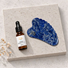 Indlæs billede til gallerivisning Gua Sha kit – Aya blue jasper med jojobaolie Gua-sha.dk
