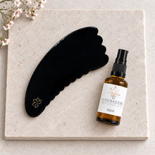 Indlæs billede til gallerivisning Body Gua Sha kit inkl. naturlig olie - Obsidian Gua-sha.dk
