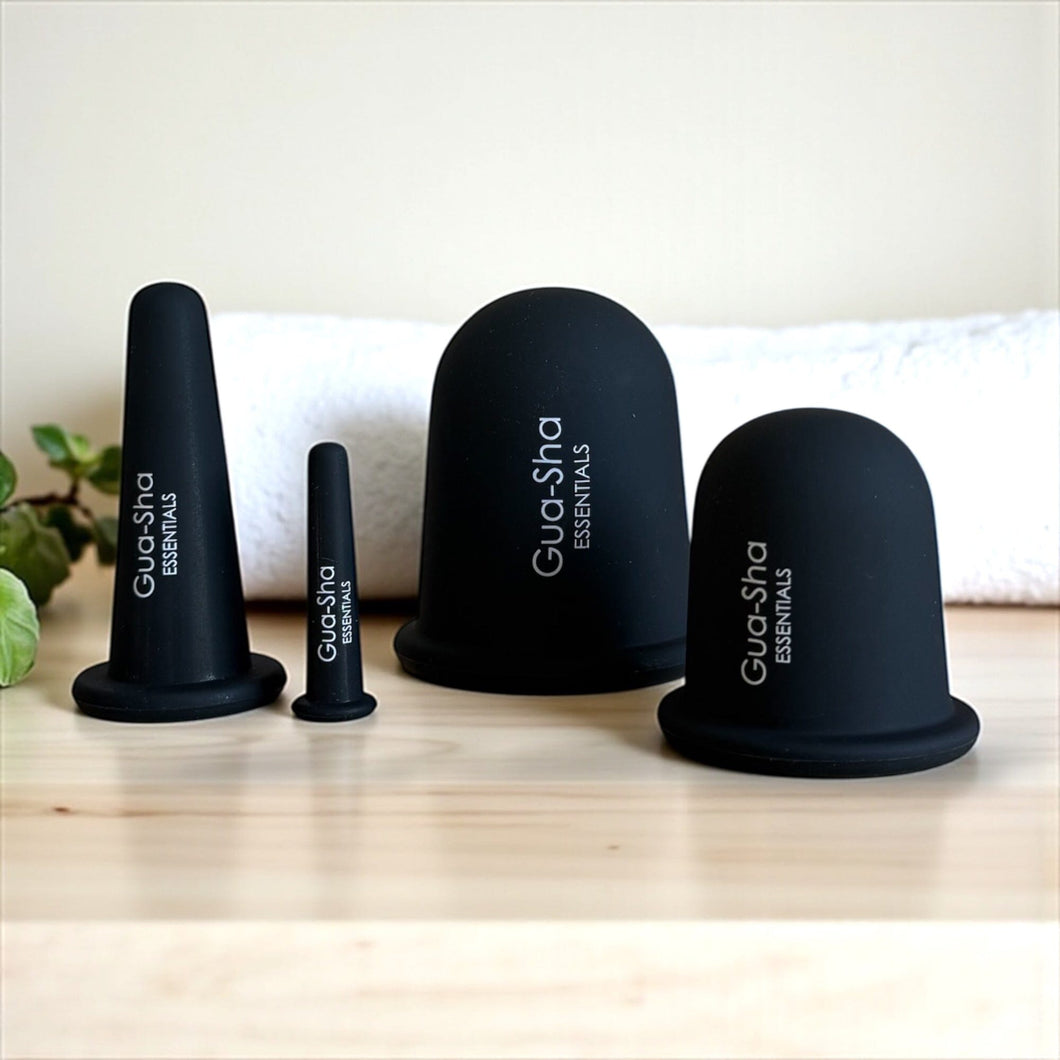 SilkSoft Cupping Set - Krop og Ansigt - Black edition Gua-sha.dk