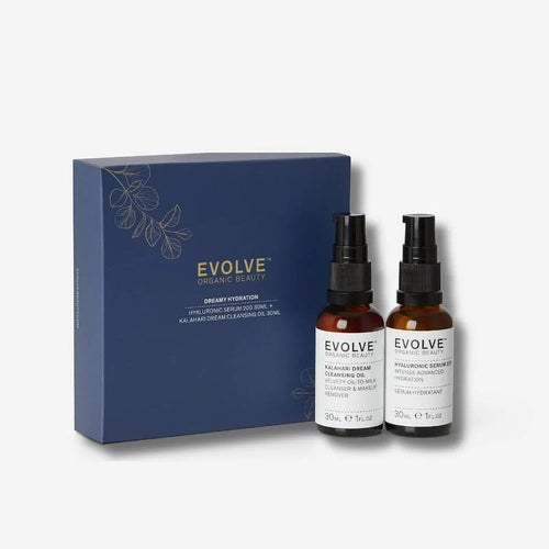 Evolve - Dreamy Hydration - Hyaluronic Serum, 30 ml + Kalahari Dream Cleansing Oil, 30 ml Gua-sha.dk