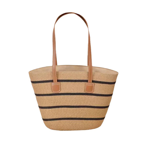 Nora sommertaske - By Stær - Beige/sort Gua-sha.dk