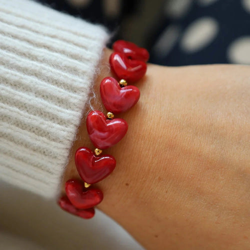 By Stær Alma hjerte armbånd - rød Gua-sha.dk