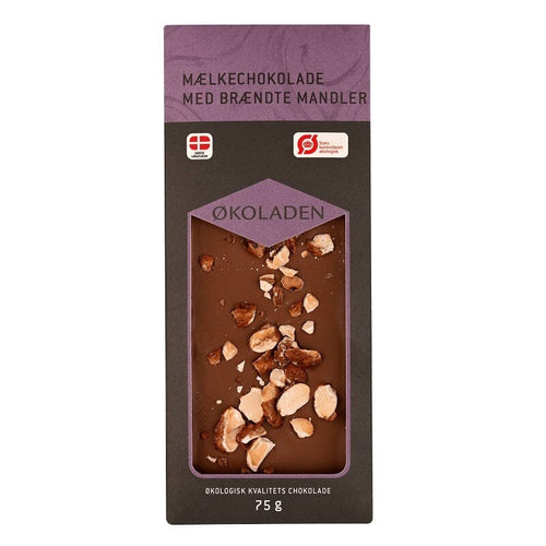 ØKOLADEN - Økologisk Mælkechokolade - Brændte Mandler Gua-sha.dk
