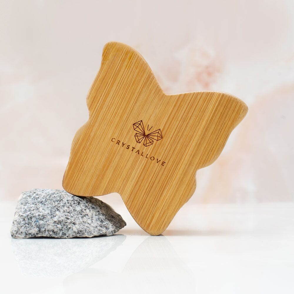 Crystallove krops børste - Butterfly - Bambus - NYHED ! Gua-sha.dk