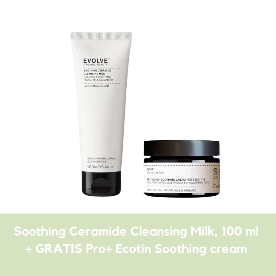 Evolve Soohting Ceramide Cleansing Milk + 1 stk. Pro+ Ecotin Soothing cream Gua-sha.dk