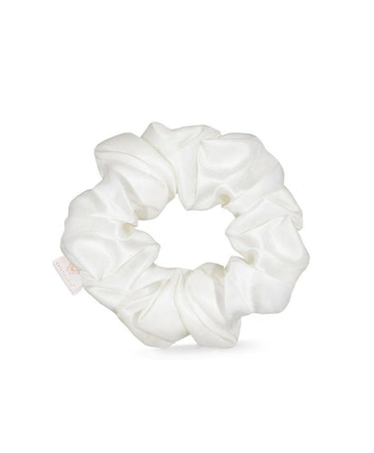 Crystallove scrunchie hår elastik - pure silk ivory schrunchie Gua-sha.dk