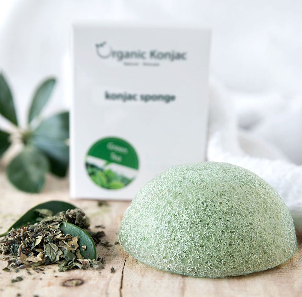 Organic Konjac Svamp Green Tea - Alle hudtyper samt antiage Gua-sha.dk
