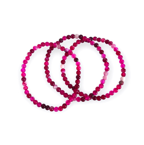 Perle krystal armbånd - Pink Agate Gua-sha.dk