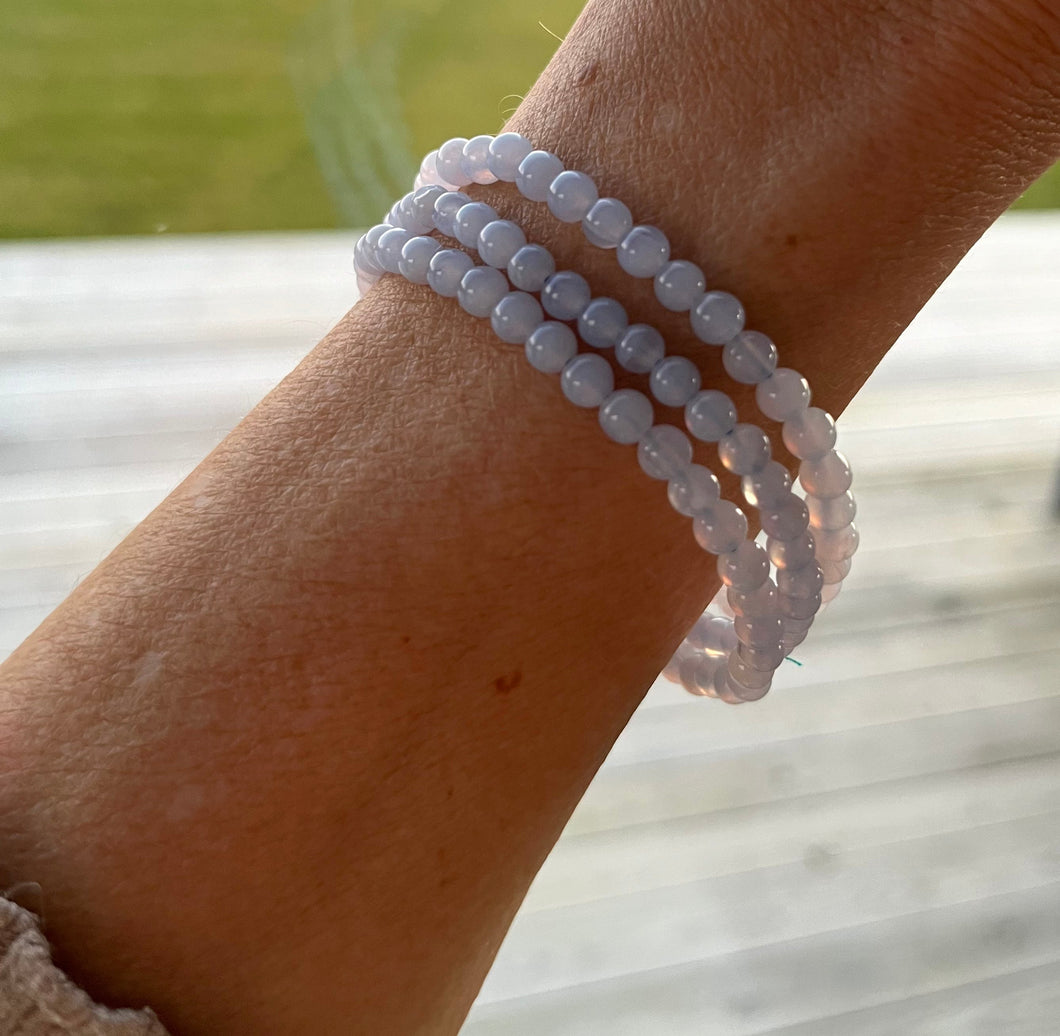 Perle krystal armbånd - Chalcedon Gua-sha.dk