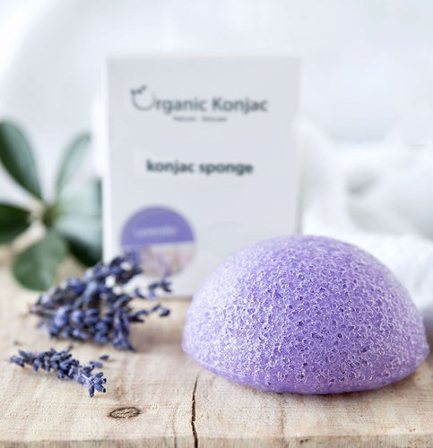 Organic Konjac Svamp Lavender - Sart, rød og stresset hud Gua-sha.dk